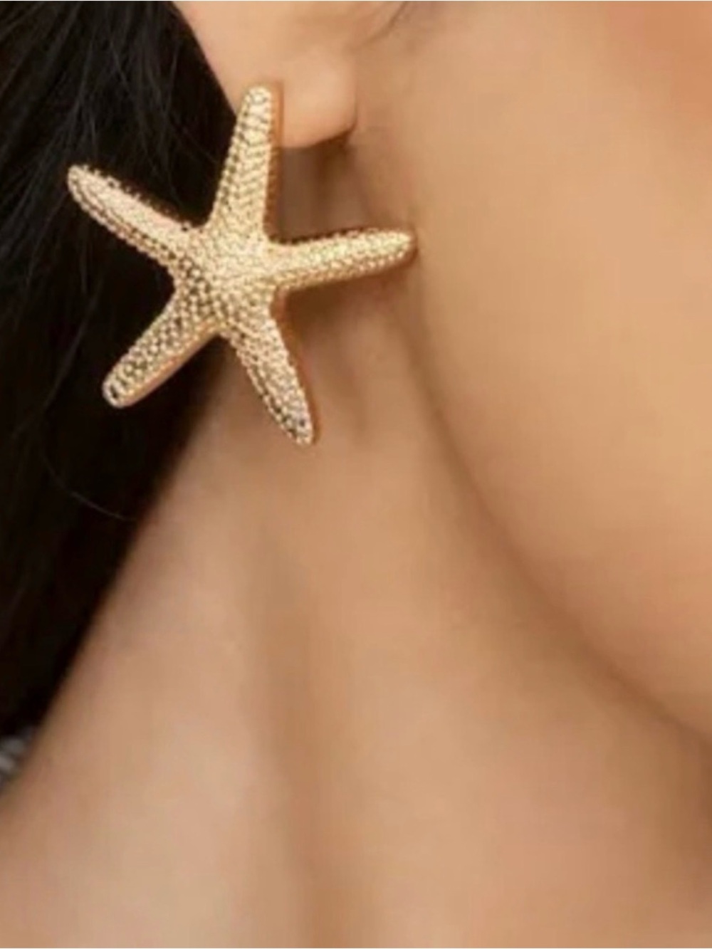 Gold Starfish Drop Earrings for Women - Beach-Style Jewelry